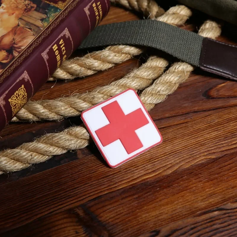 Medical Red Cross PVC Hook&loop Patches for Clothing Tactical Armband Rescue Morale Armband Backpack Decoration Sticker