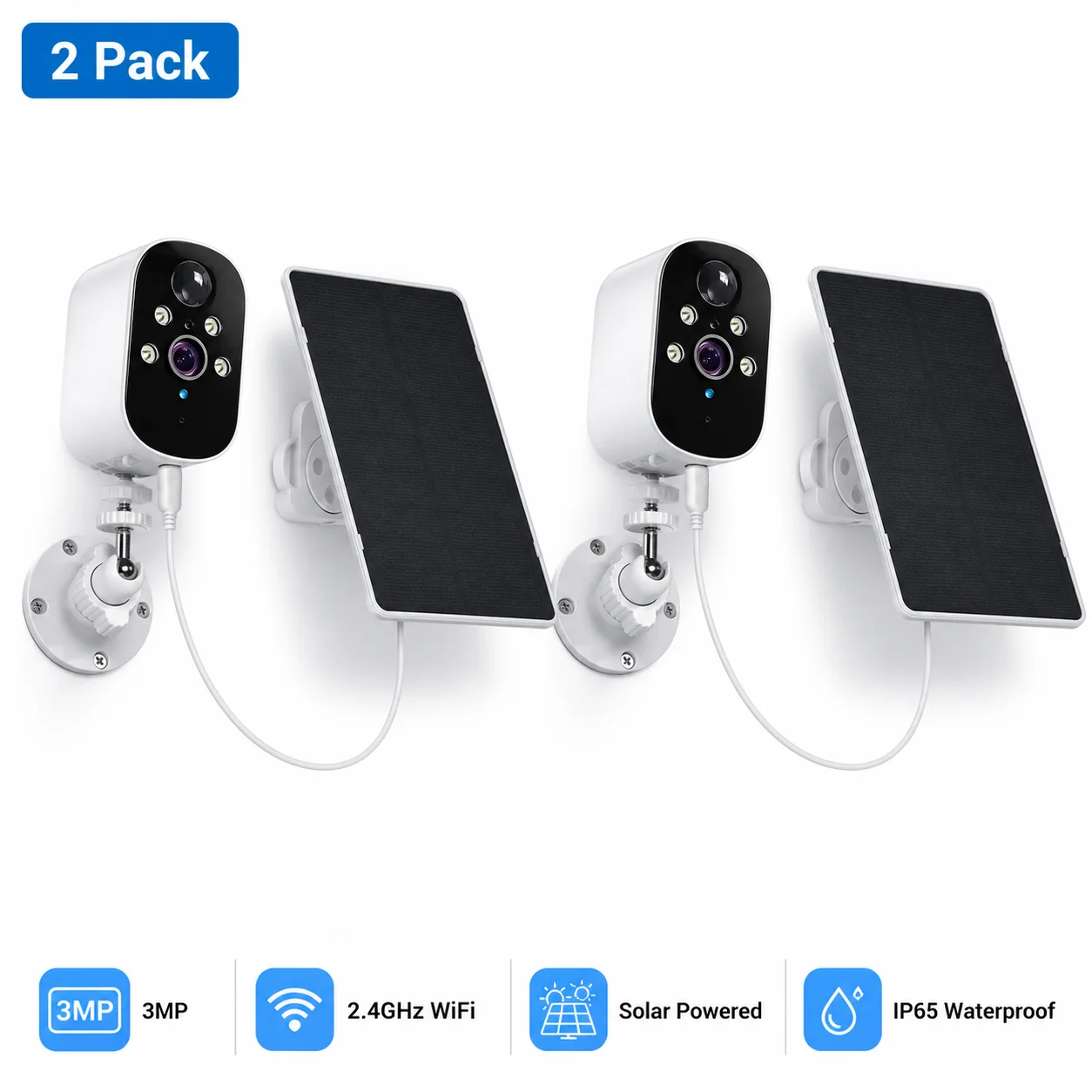 2.5K solar powered outdoor WiFi security camera with AI human detection