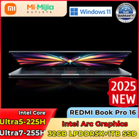 Xiaomi REDMI Book Pro 16 Laptop Ultra5-225H Ultra7-255H/32GB/1TB 2.5K/3.1K 120Hz Notebook PC