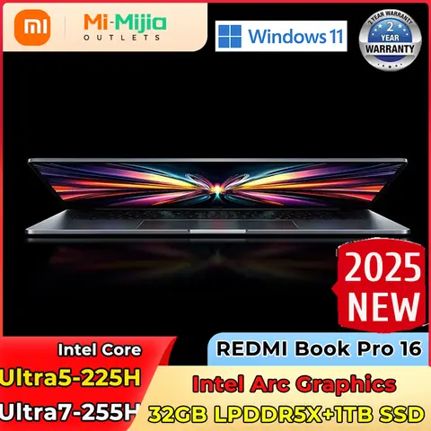 Xiaomi REDMI Book Pro 16 Laptop Ultra5-225H Ultra7-255H/32GB/1TB 2.5K/3.1K 120Hz Notebook PC