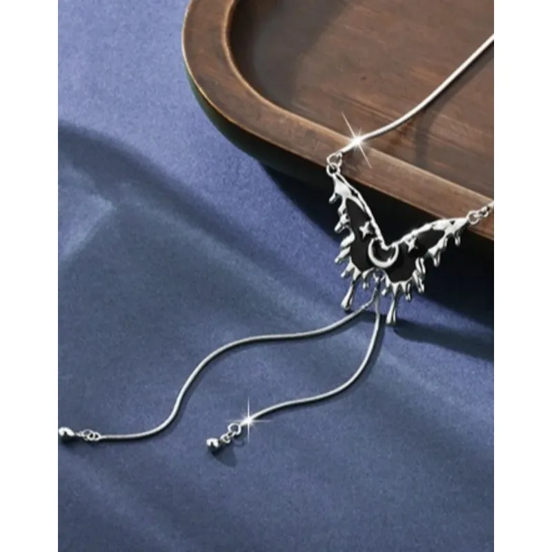 독특하고 여성스러운 스웨터 체인, 더블웨어 맞춤형 나비 당김 길이 조절 가능한 목걸이