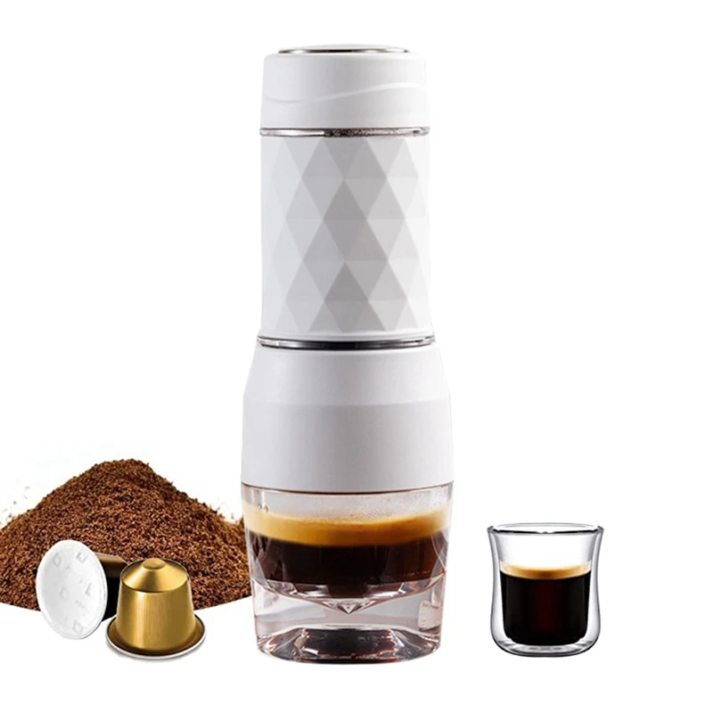 Portable Coffee Maker Espresso Machine Hand Press Capsule Ground Coffee Brewer Portable For Travel And Picnic