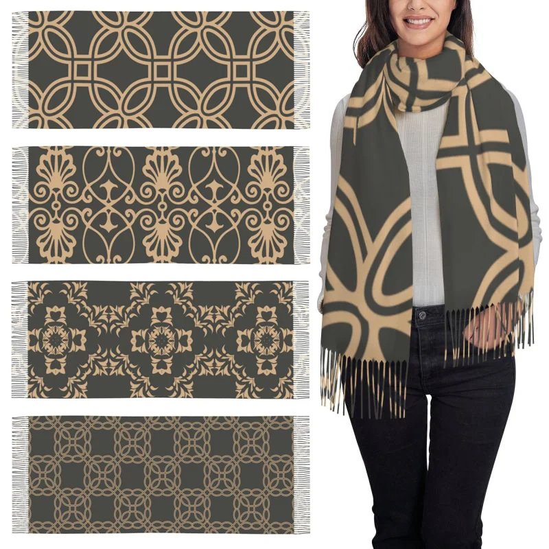 

Chinese Retro Scarf Ladies Warm Shawl Wrap Lightweight Portable Neck Warmer for Spring Autumn Winter Warm Scarves Women