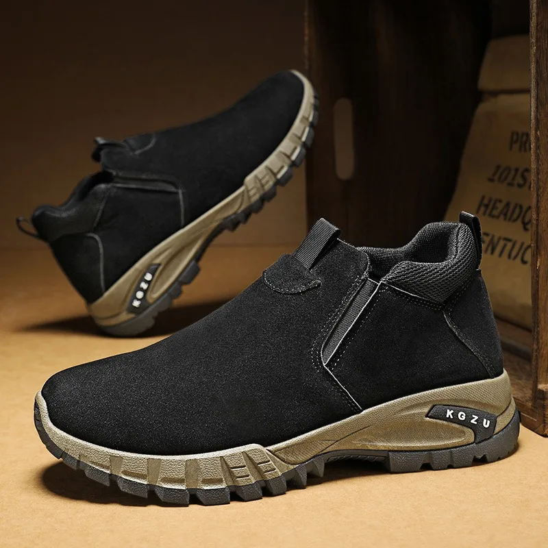 chelsea boots man outdoor shoes suede loafers Sports shoes for hiking fashionable retro casual botines para hombre