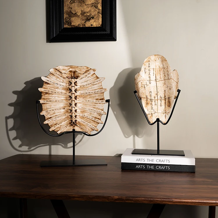 Unique Design Home Hotel Office Decoration Resin Home Decor Metal Rack Dinosaur Retro Fossil Ornament