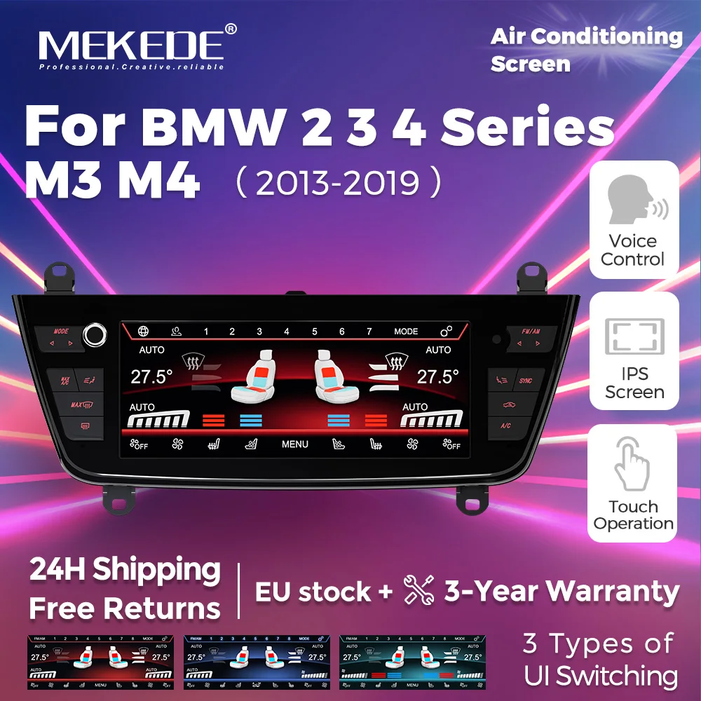 MEKEDE EU Store 8,8 Zoll Klimaanlagen-Bildschirm für BMW 2er 3er 4er Serie M3 M4 2013-2019 LCD Digitalanzeige Klimasteuerung Touch AC-Board Klimaanlagen-Instrumentenanzeige Controller Sprachsteuerung