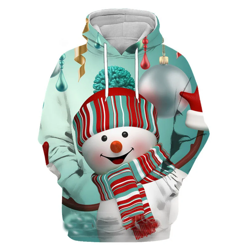 

Pop 3D Christmas Tree Snowman Xmas Printing Hoodies Men Children Fashion Funny Hooded Hoody Women Cute Harajuku Hoodie Tops