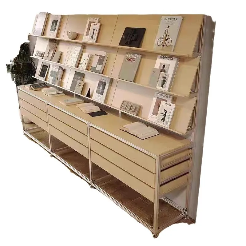 

Birch Ocean Panel Aluminum Profile Simple Multi-layer Display Cabinet Exhibition Bookshelf