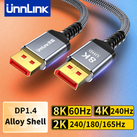 Unnlink DisplayPort 1.4 Cable 8K 60Hz, 4K 165Hz, 4K 144Hz, 4K 120Hz, 2K 240Hz DP Cable 5m 3m 2m 1.5m 1m