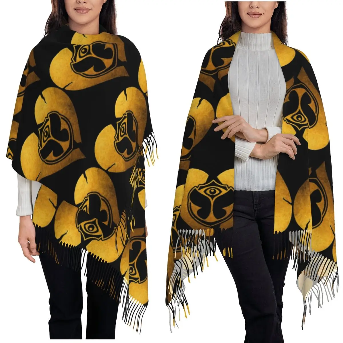 

Tomorrowland Бельгия Mainstage Tragedy Шарф Шарфы с кисточками для женщин Мягкие теплые шали и накидки Длинная осенне-зимняя шаль