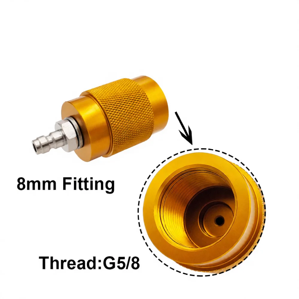 Gas Cylinder Refill Adapter G5 8 Female To 8mm Quick Connect Fitting Secure Seal Tool For Scuba Oxygen And CO2 Tank