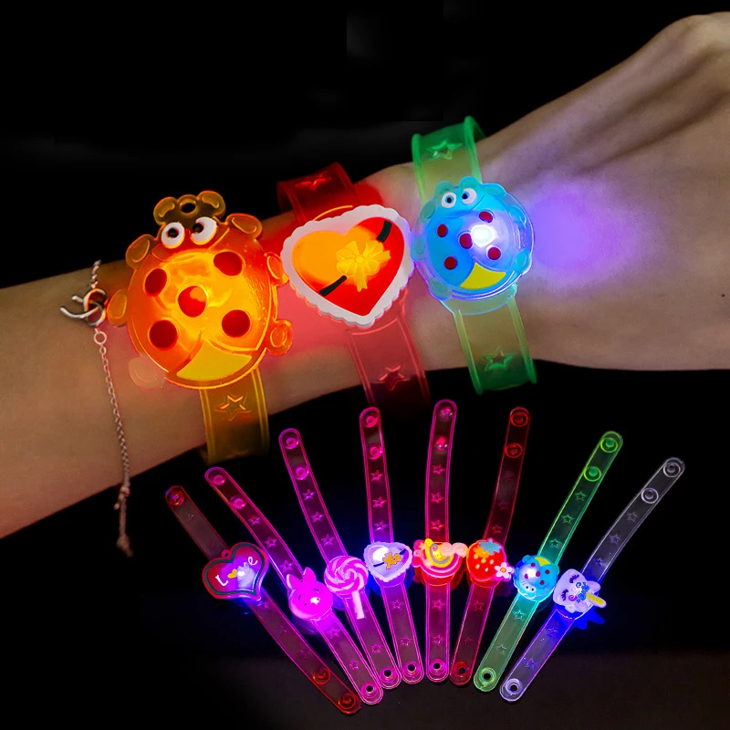 10Pcs Cartoon LED Light Up Watch Wrist Bracelet Toys Boys Girls Wedding Guest Souvenirs Pinata Filler Kids Birthday Party Favors