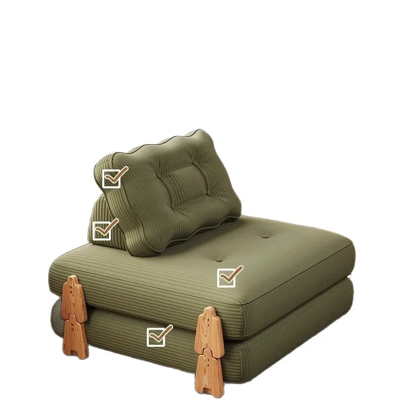 Small apartment lazy sofa living room cream wind building block foldable combination sofa bed