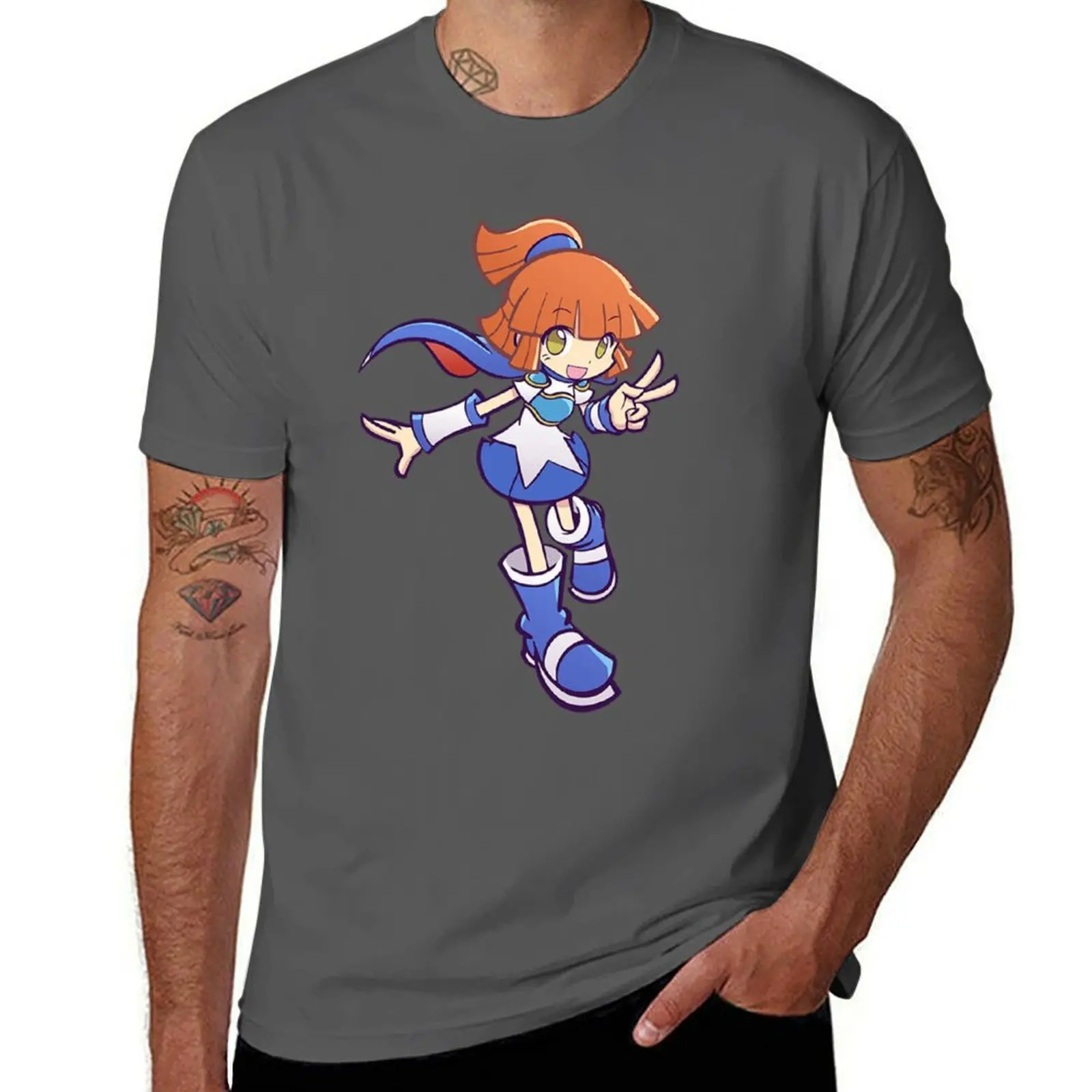 

Puyo Puyo king Ringo Sig Chibi T-Shirt All Match Print Short Sleeve Top