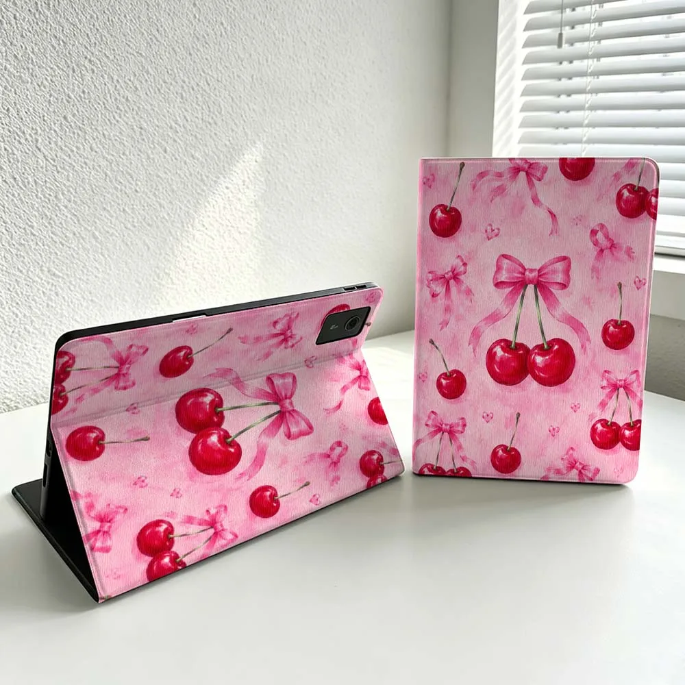Cartoon Cherry Bow Cover For Lenovo Xiaoxin Lenovo Tab Pad Pro Plus K11 P12 M10 Legion Y900 Soft Inch Tablet Case