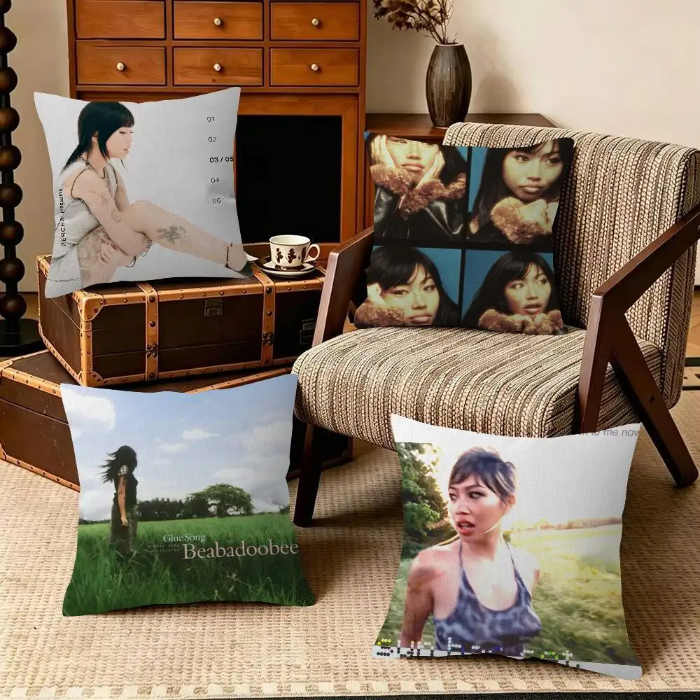 Singer B-Beabadoobee  Cushion Cover Pillowcase Upholstery Sofa Throw Pillow Home Decor Pillowcas