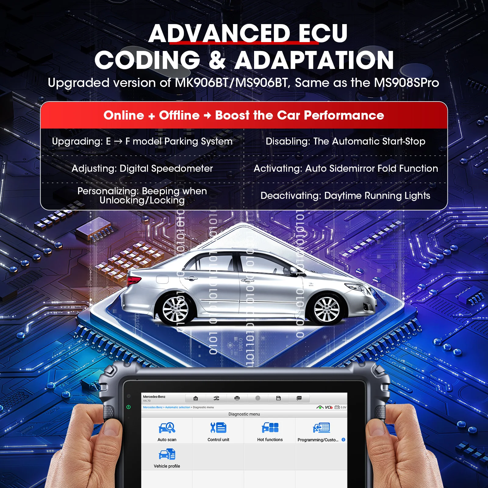 Autel Maxicom Mk906Pro Diagnostic Tool Bluetooth Scanner Automotive Ecu Coding Mk906 Pro Automotive Tools Pk Ms906Bt Mk906S Pro