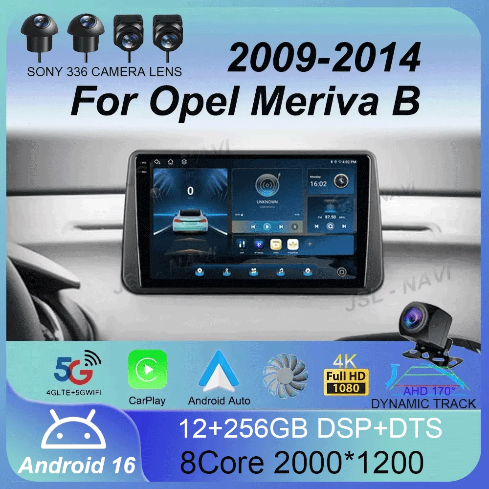 

Car Radio Android 16 Carplay For Opel Meriva B 2009 - 2014 Multimedia Navigation Stereo GPS Monitor Screen TV Video Player Auto