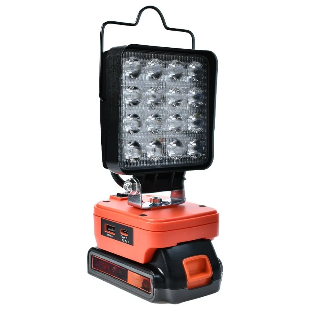 20V LED Work Light For Home Garage Auto Repair With USB-C Port And Rotatable Head High Low Beam Modes
