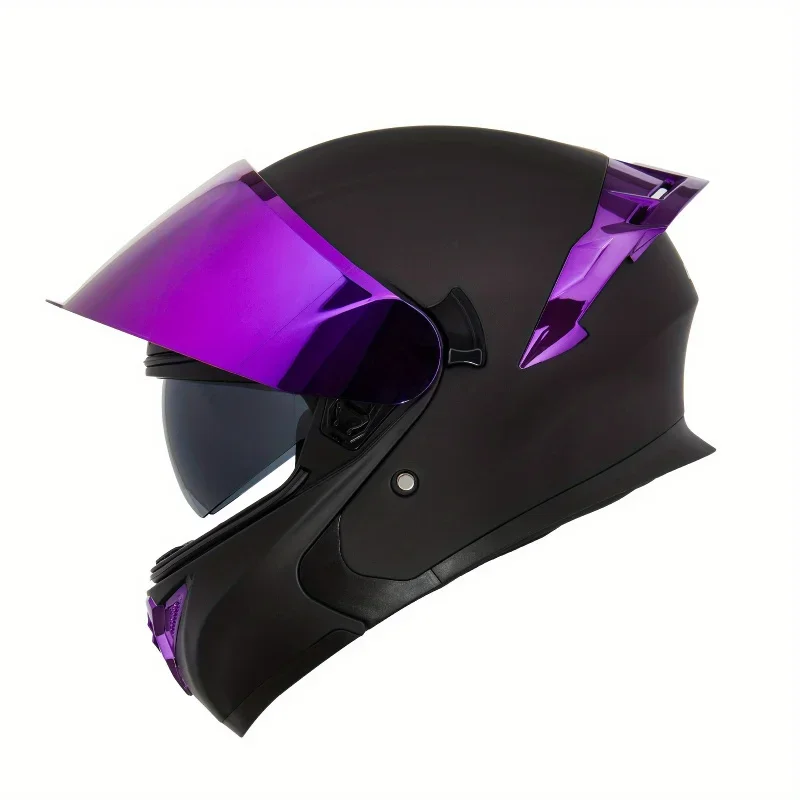 Double Visor Motorcycle Helmet - Clamshell，Modular Open Design，DOTAuthentication，ABSMaterial