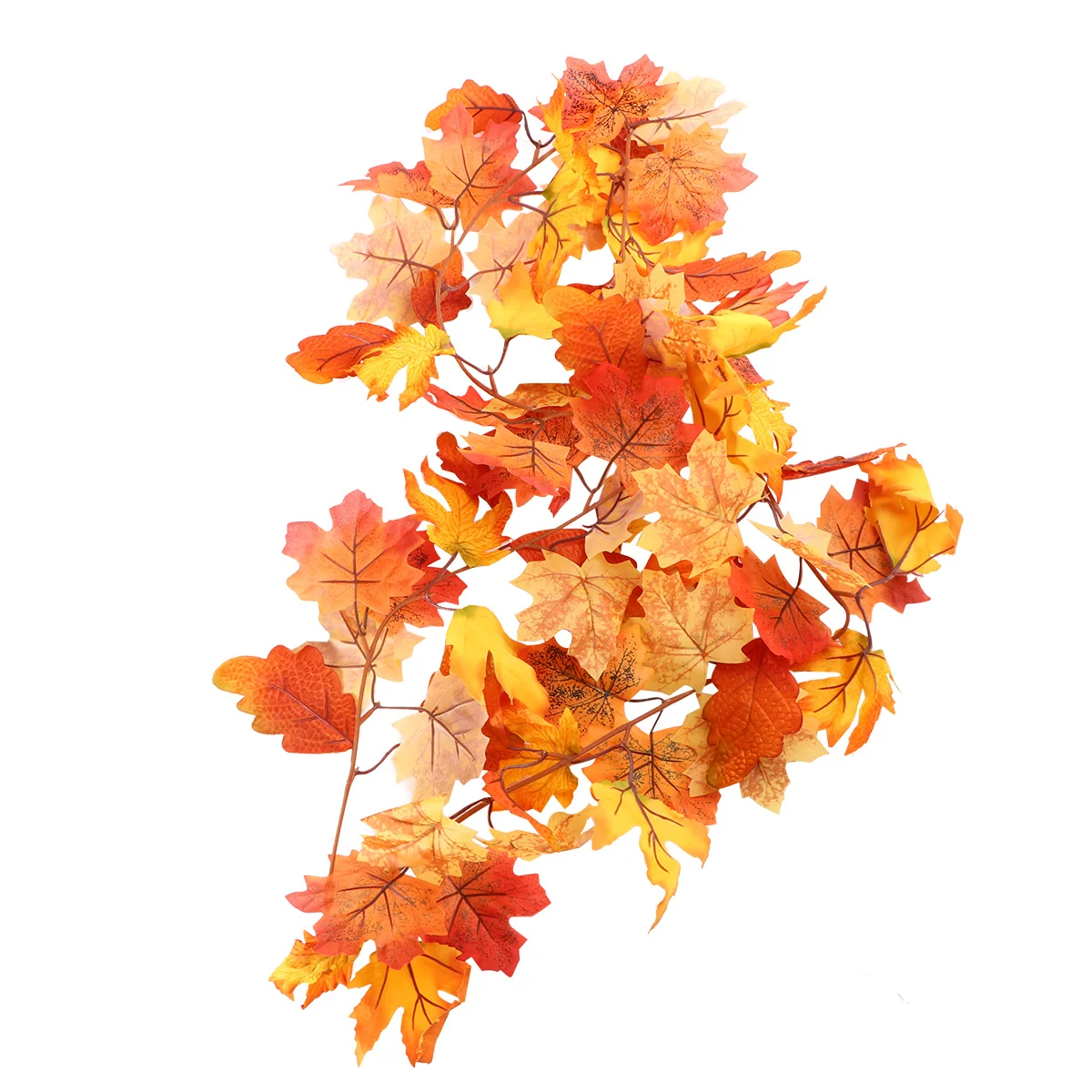 

1Pcs Artificial Maple Rattan Dark Red Simulation Leaves Hanging Decor Thanksgiving Halloween Party Home Garden