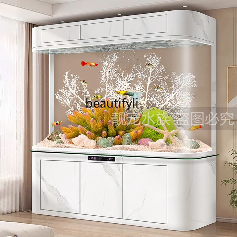 

Bottom filter against the wall, automatic circulation filter, aquarium box, high-end fish tank, living room, no water change