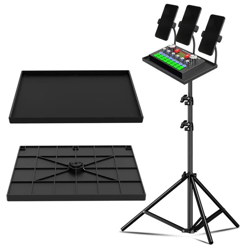 

1pc Projectors Tray Tripod Stand Sound Card Projectors Tray Platform Holder Universal 1/4in Screw Adapter 25x18cm Mic Mount Tray