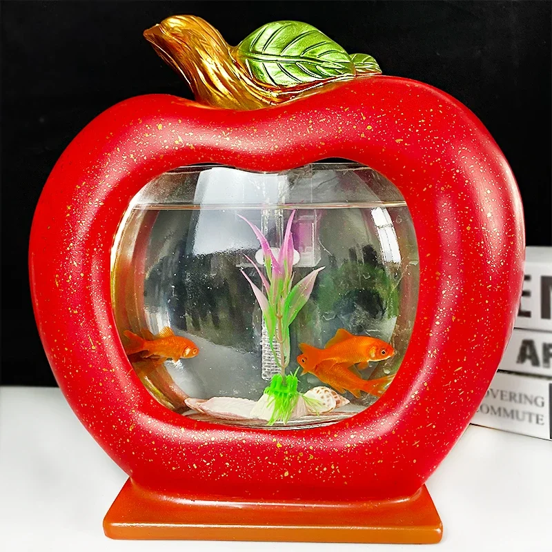 swan apple fish tank fish deer accompanying external filter circulating water ornament