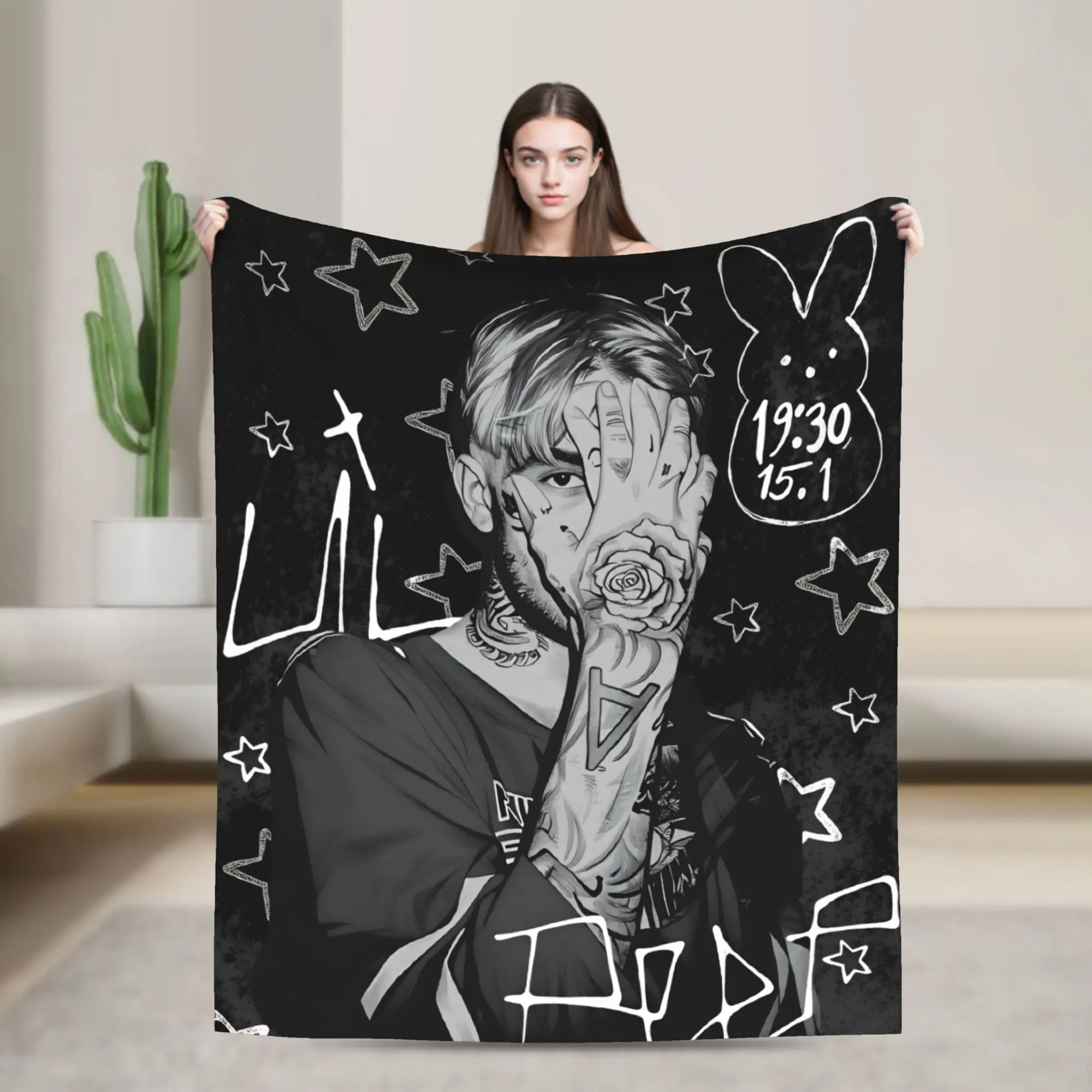 Lil Peep Blanket Quality Super Soft Cool Rapper Printed Bedding Throws Winter Airplane Travel Bedroom Funny Bedspread