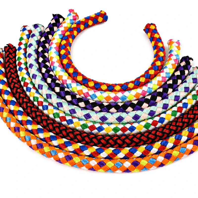 Meetee 5/10/15Pcs 7mm 20cm Colorful Braided Cord Rope for Phone Wrist Lanyard Keychain Bag Charm DIY Sewing Craft Accessories