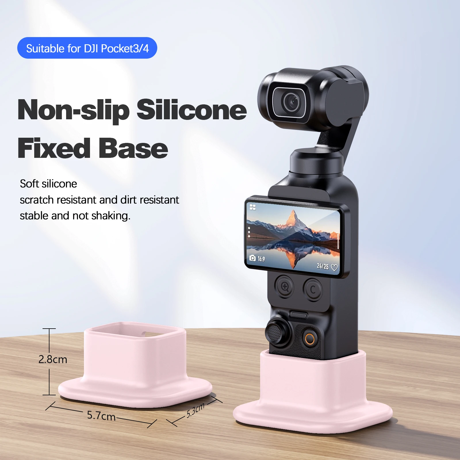 High-Quality Liquid Silicone Anti Slip Base Stand For DJI Pocket 4/3 Food Grade Liquid Silicone With Charging Port Cutout