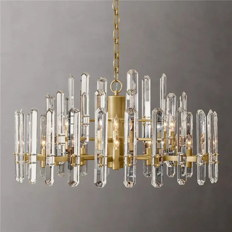 Chandeliers Lighting Modern Vintage LED Brass Chrome Black Crystal Lamps Dining Room Living Room Lights Fixture