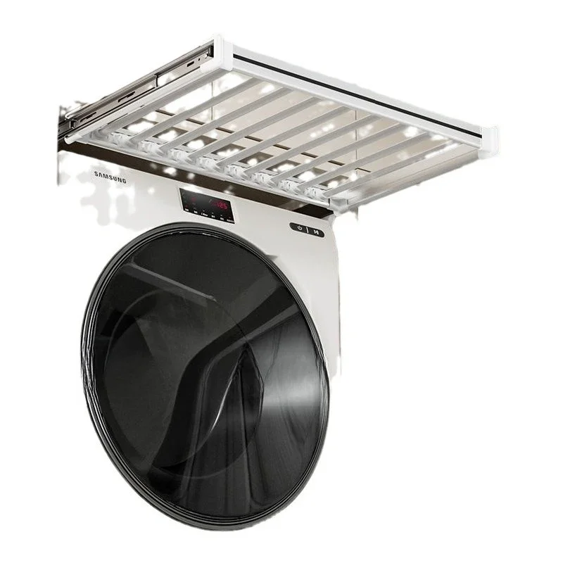 Invisible drying rack, washing machine, pants rack, wardrobe, built-in pulling basket, drawer type, balcony pants