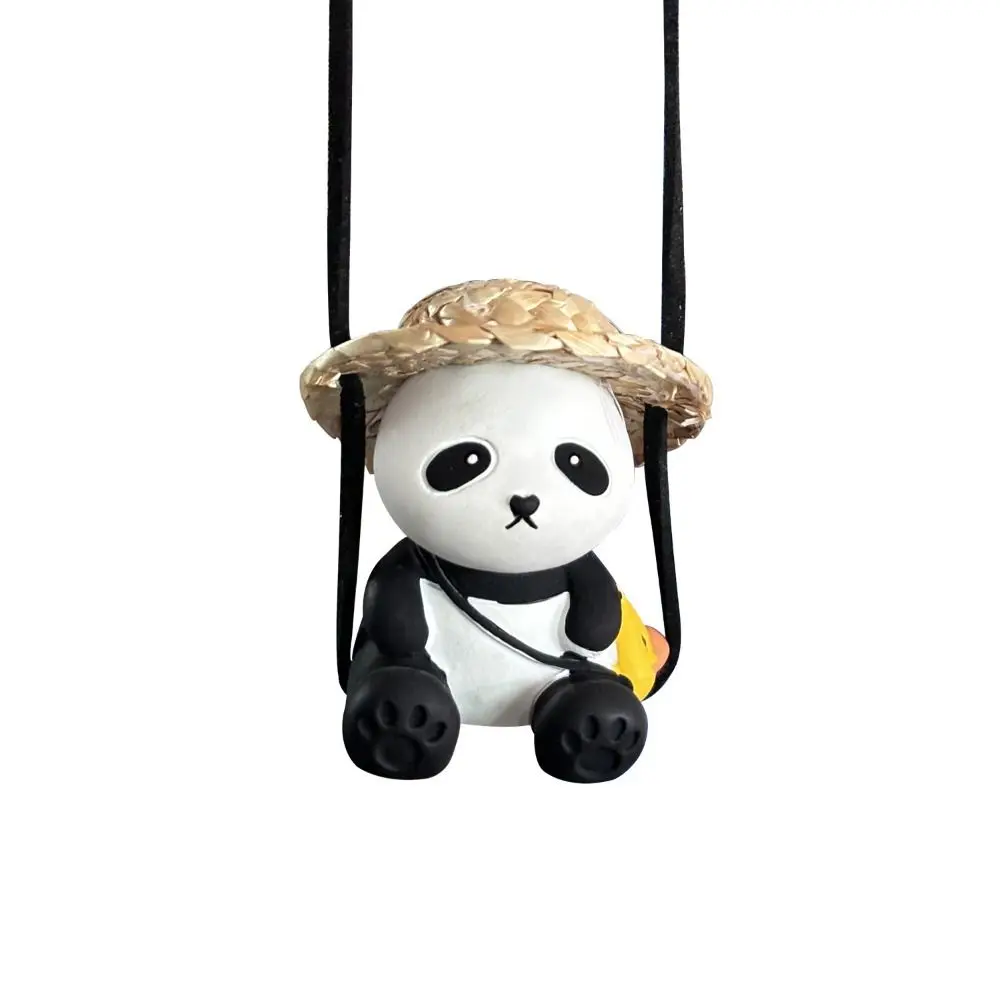 

Swing Doll Panda Car Pendant Ornaments Decoraction Car Hanging Ornament Cute Gypsum Rearview Mirror Hanging Auto Accessories