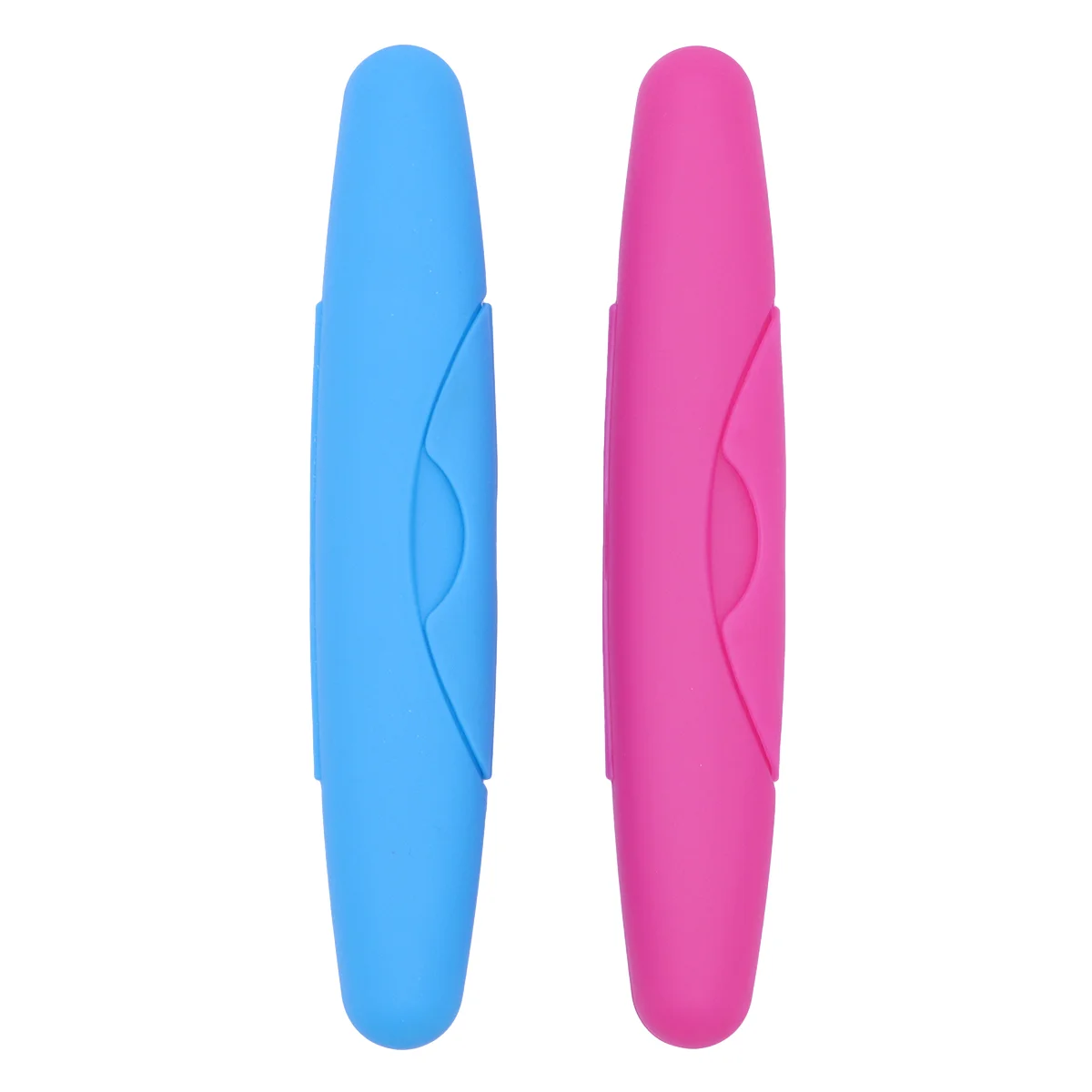 

2pcs Portable Toothbrush Storage Protective Carrying Case Box for Traveling Use (Blue + Rose Red) toothbrush box