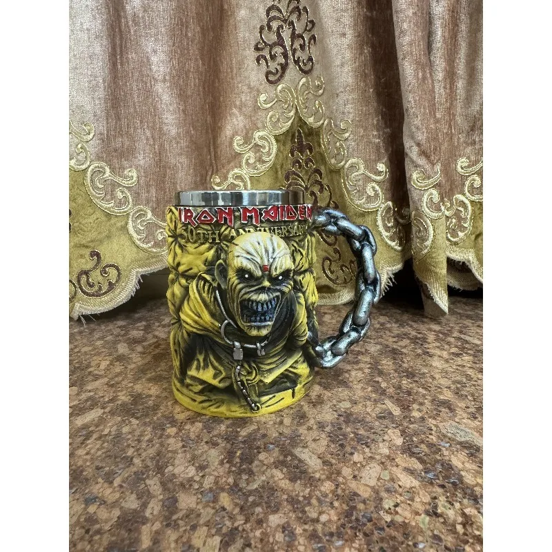

Iron Maiden 50th Anniversary Stainless Steel Coffee Cup with Mark Cup Decoration for Fans