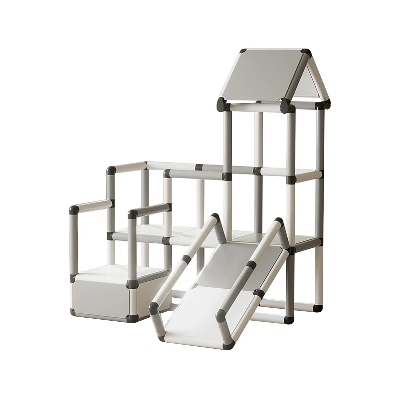 

Детский игровой комплекс для дома с горкой, трубчатой структурой и элементами для лазания, развивающий игровой комплекс для детей, разноцветный