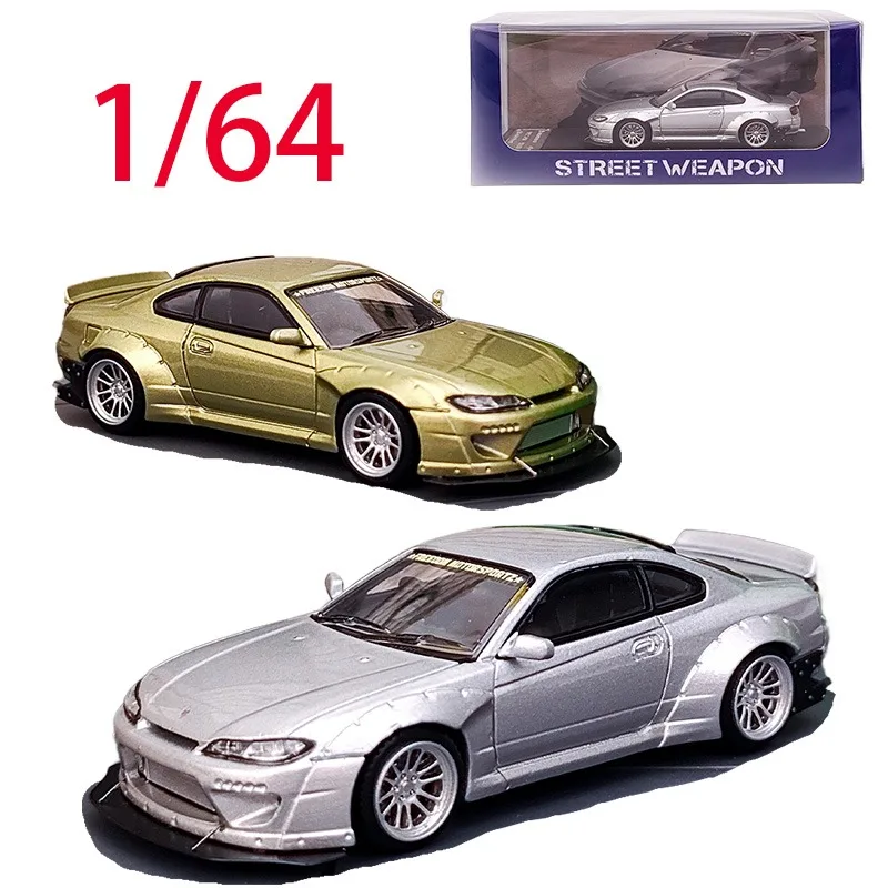 

SW Литой под давлением масштаб 1/64 Nissan, модель автомобиля из сплава Nissan Silvia Pandem Rocket Rabbit S15, игровые транспортные средства, игрушки для мальчиков, оригинальная коробка
