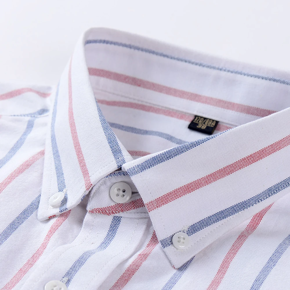 Classic Vertical Striped Button-Up Oxford Dress Shirt for Men - Formal Wear for Business Occasions, for Spring and Fall Season