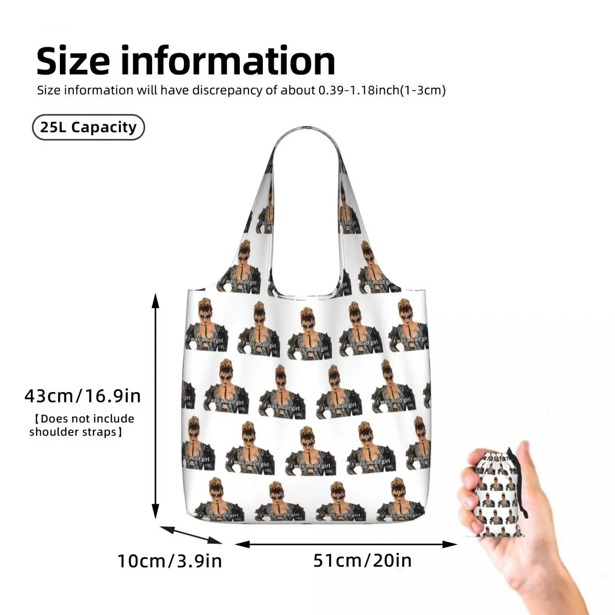 JoJo Siwa Bootleg Singer Karma Album Shopping Tote Bag Canvas Large Capacity Shoulder Bags Shopper Grocery Handbag for Women