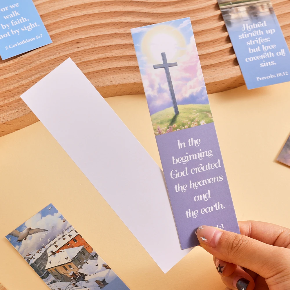 50-teiliges Bibelvers-Lesezeichen-Set mit inspirierendem Zitat auf Papier für die tägliche Ermutigung, perfekte Geschenke für Leser und Gläubige
