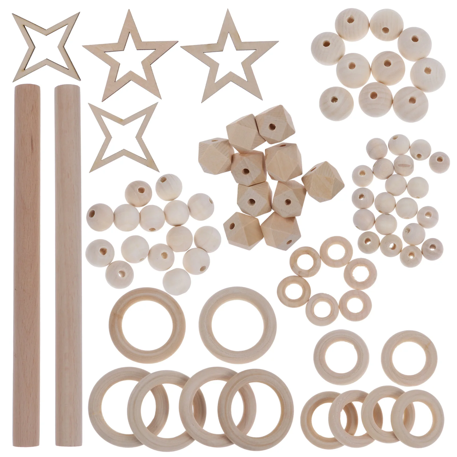 

1 set Wooden Beads Set Smooth Compact Perfect DIY Tapestry Crafts Wood Rings Weaving Tools Handmade Accessories Sewing Supplies
