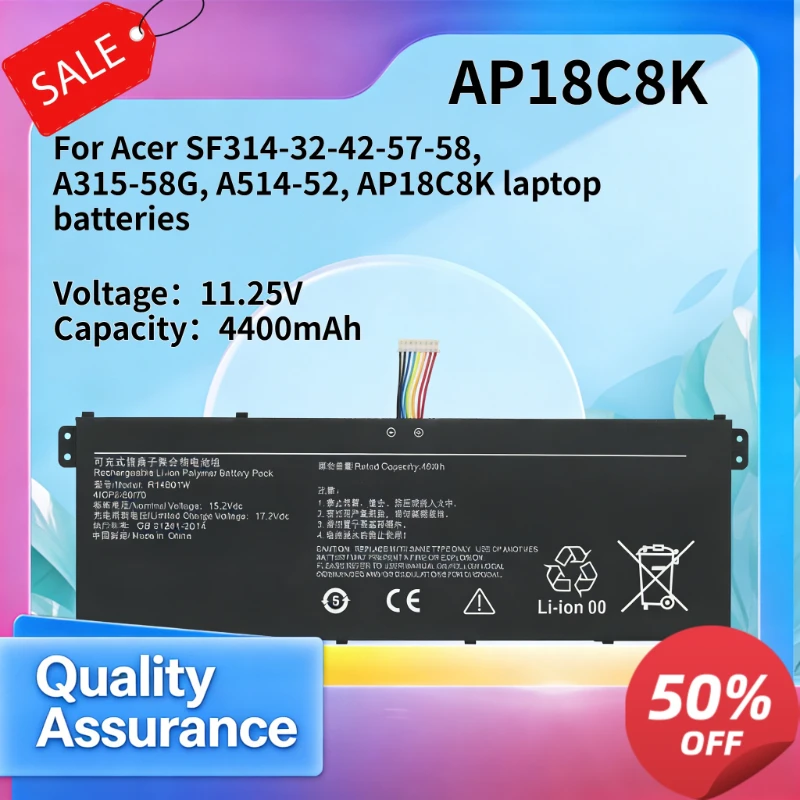 

440mAh 11.25V For Acer SF314-32-42-57-58, A315-58G, A514-52, AP18C8K laptop batteries