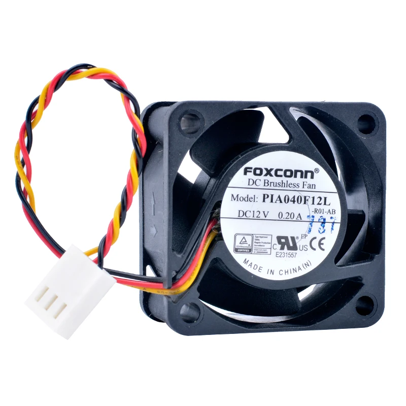 PIA040F12L 4cm 40mm fan 4020 40x40x20mm DC12V 0.20A 3 lines dual ball bearing speed detection CPU high air volume cooling fan