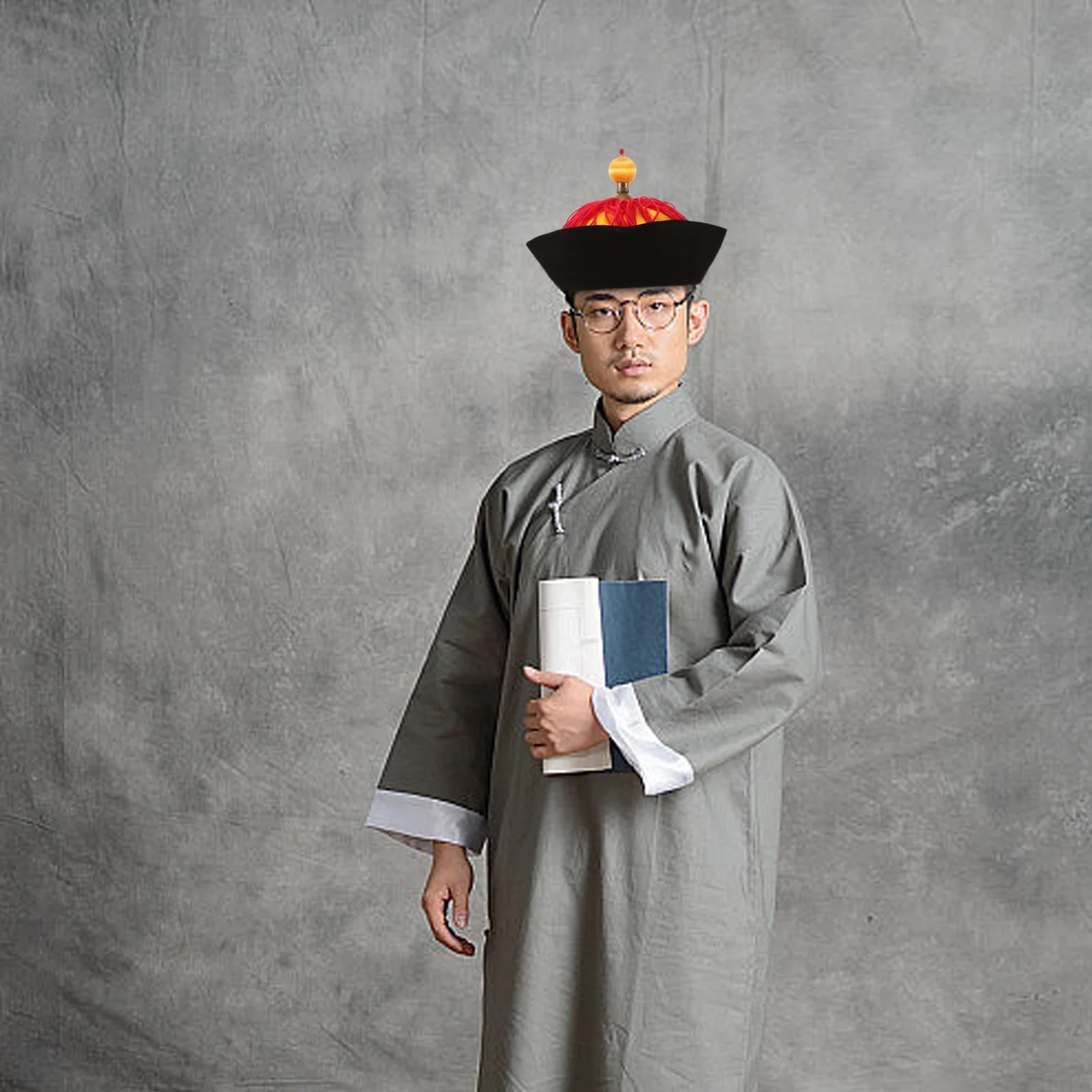 

Black Traditional Chinese Emperor Hat Chinese Costume Royal Party Stage Performance Halloween Cosplay Role Play Supplies