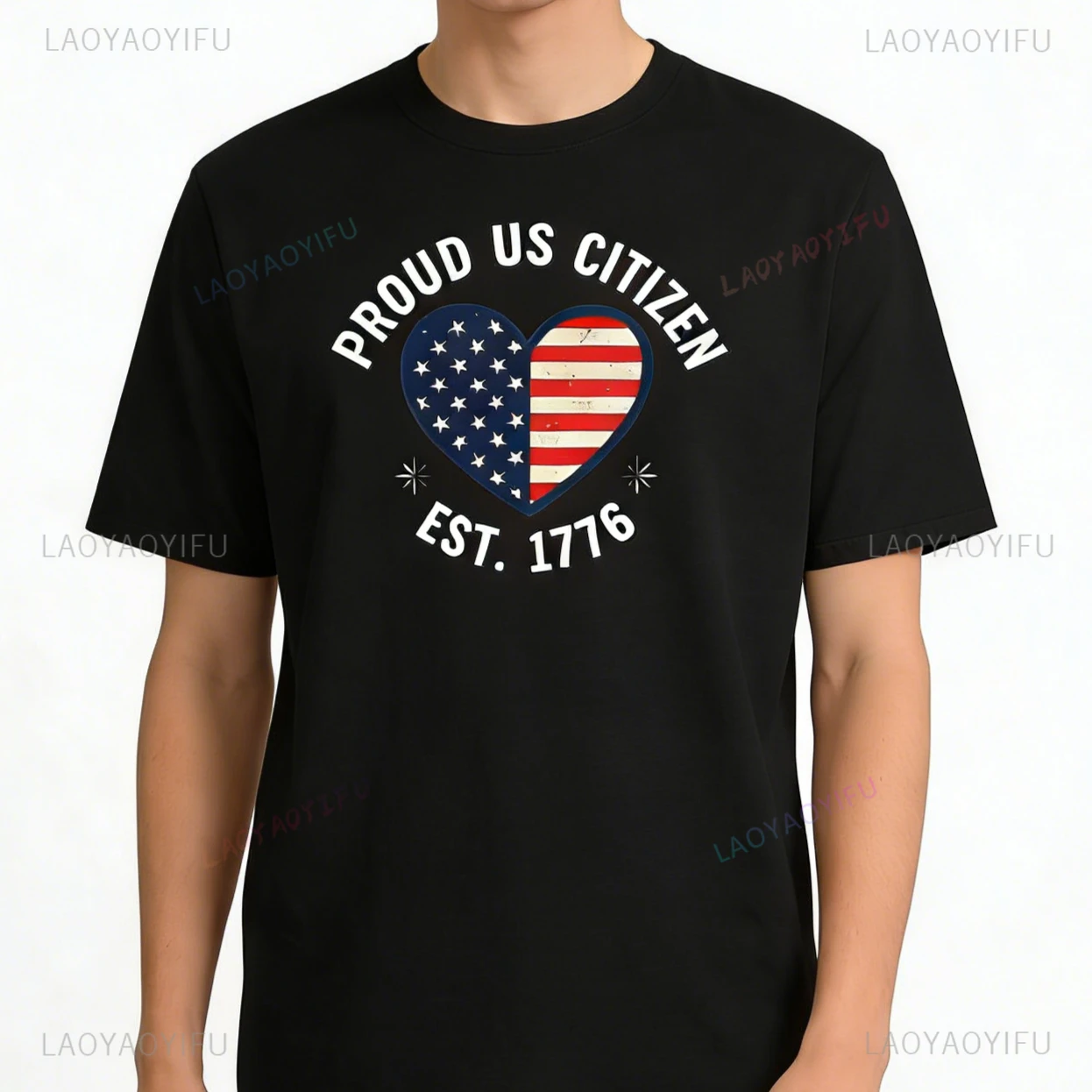 USA Flag Heart Tshirt Unisex Patriotic 1776 Graphic Tee Home of The Brave Vintage American Pride Fashion 2026