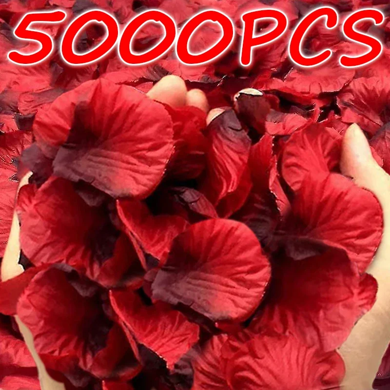 100-5000PCS Artificial Rose Petals Colorful Red Fake Rose Petal Flower for Wedding Party Valentine's Day Romantic Decor Supplies