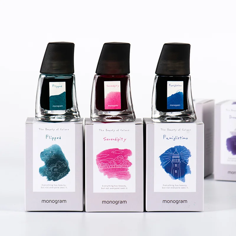 Monogram Ink Non Carbon Color Ink 15ml Ink Lattice Hand Account Fountain Pen Dip Pen Ink