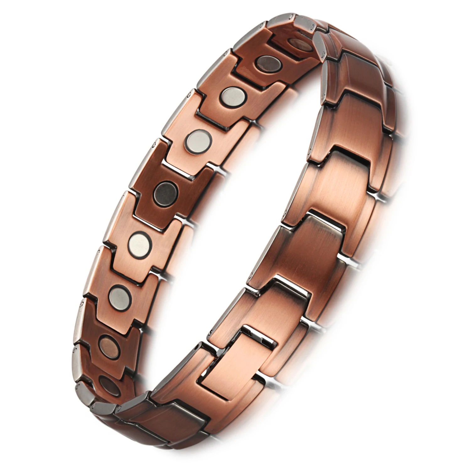 WelMag 99.99% Copper Magnetic Bracelet For Men Energy Relief Rheumatic Pain Bracelet Homme Vintage Jewelry