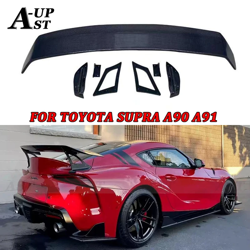 Carbon Fiber Tail fins For Toyota GR SUPRA A90 A91 MK5 V Style Rear Deck Spoiler Guide Wing Rear Wing Body Kits